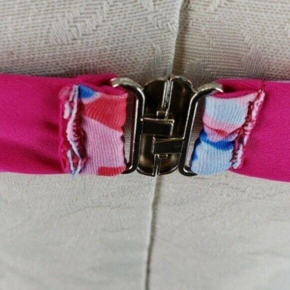Boutique Reversible Pink floral rope‎ braid tie bikini top medium - Picture 8 of 8